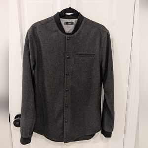 VINCE Wool Blend Shirt Jacket Charcoal S